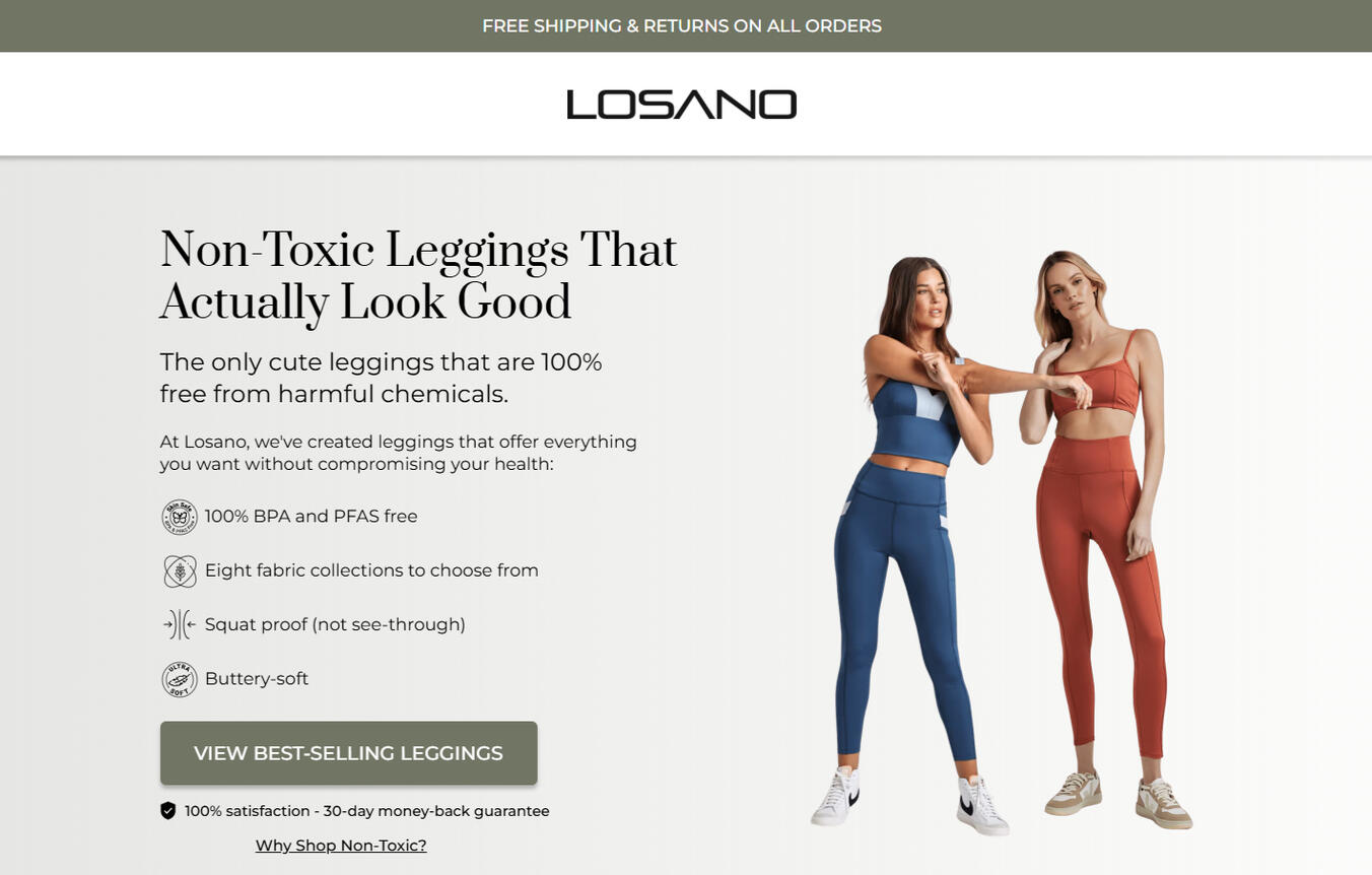 Landing Page for Leggings